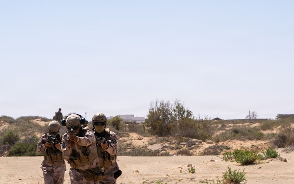 Multinational forces assault shoreline objective during Flintlock 2026