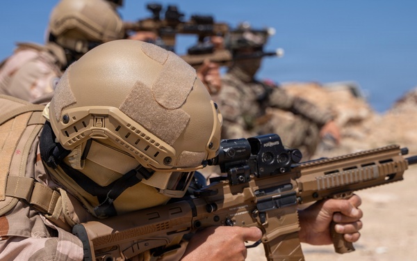 Multinational forces assault shoreline objective during Flintlock 2026