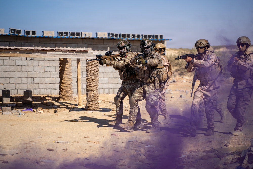 Multinational forces assault shoreline objective during Flintlock 2026