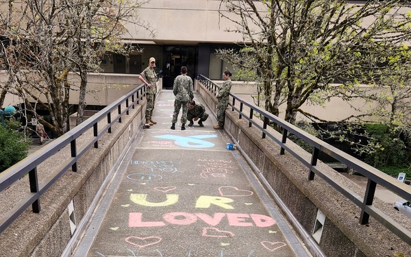 Drawing a line: NMRTC Bremerton highlights SAAPM with sidewalk art