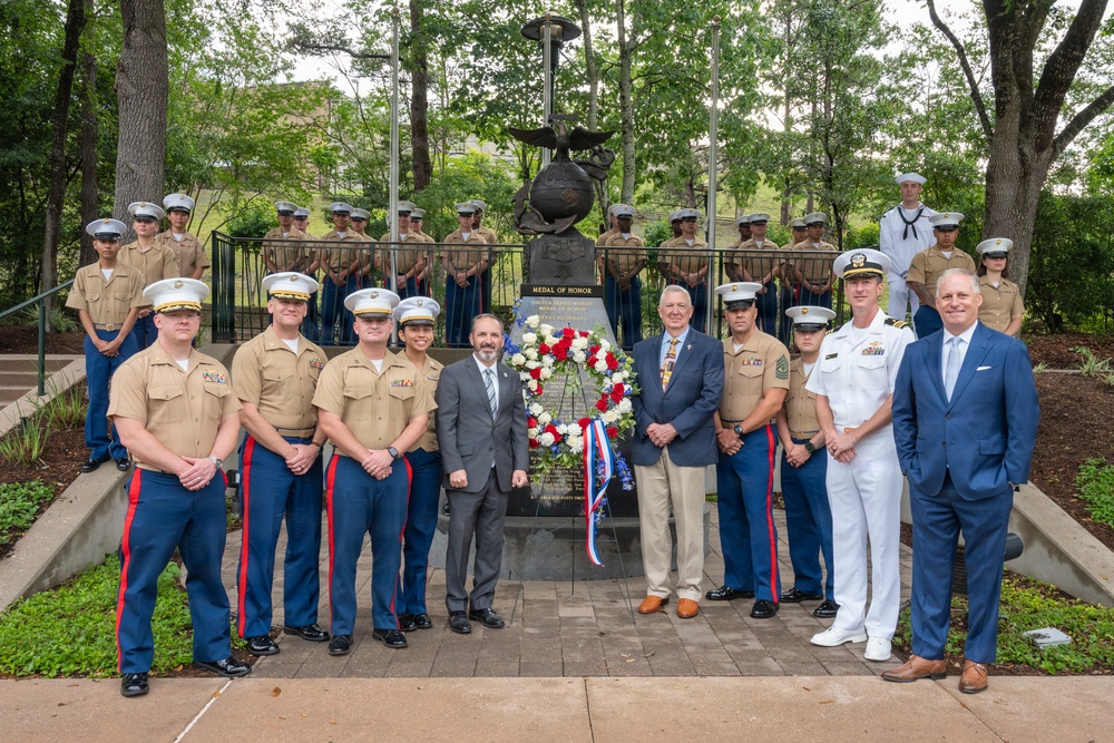 Wreath Laying at the Woodlands Monument