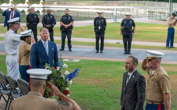 Wreath Laying at the Woodlands Monument