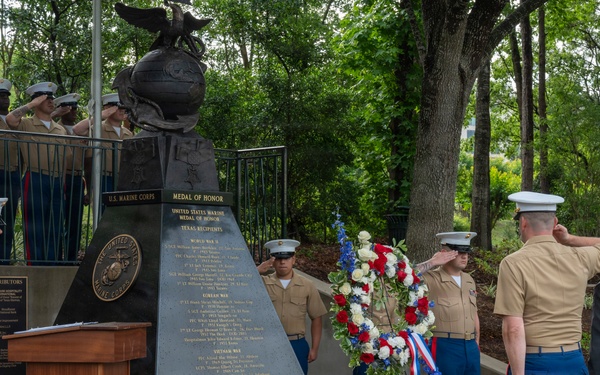 Wreath Laying at the Woodlands Monument