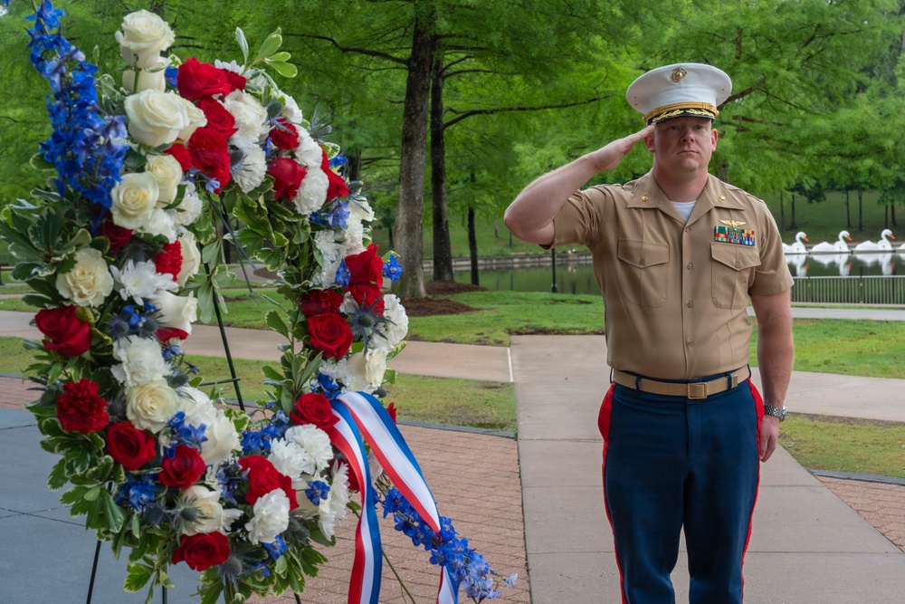 Wreath Laying at the Woodlands Monument