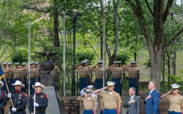 Wreath Laying at the Woodlands Monument