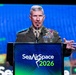 The Commandant, Gen. Eric M. Smith speaks at the Sea, Air, and Space Exposition