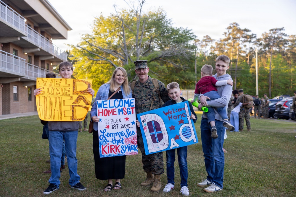 CLB-6 Returns to Camp Lejeune After Six-Month Deployment