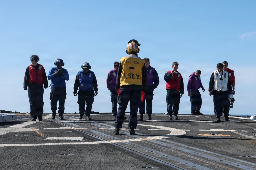 USS Carl M. Levin conducts flight operations
