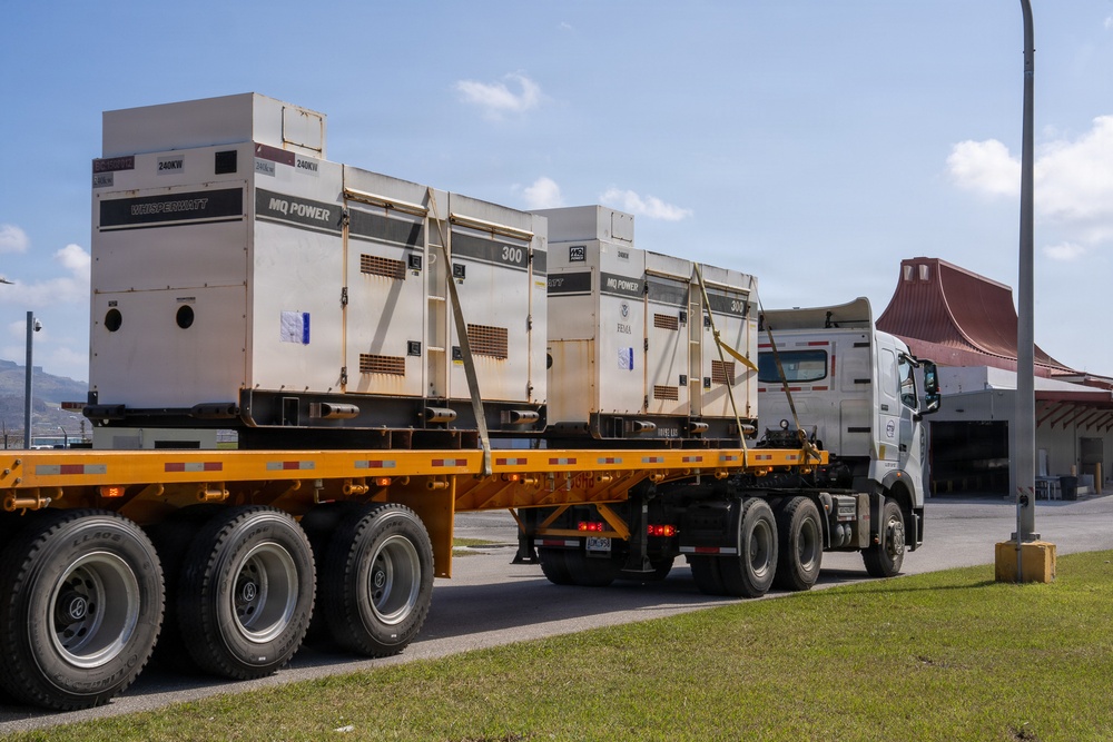 FEMA Generators Arrive in Saipan Following Typhoon Sinlaku