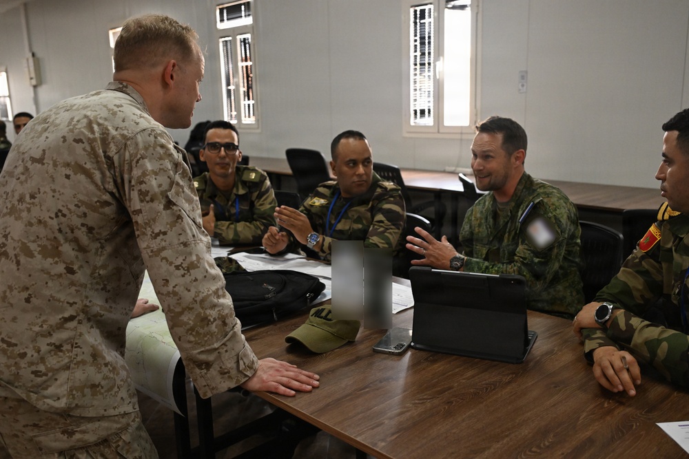 US service members participate in multinational academics during African Lion