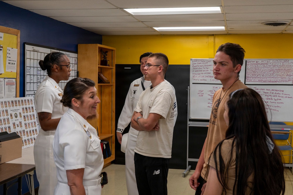Navy Recruiters Speak With NJROTC Cadets