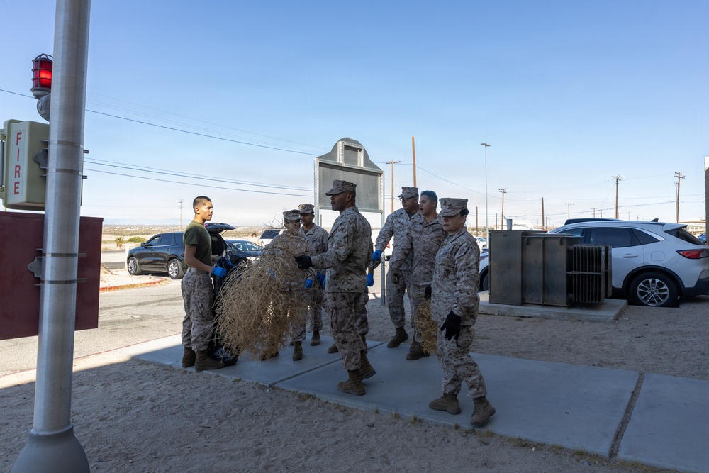 Leaders of Headquarters Battalion Conduct Operation Clean Sweep
