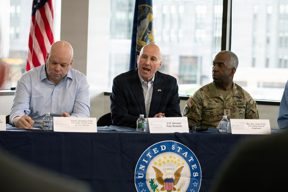 State and Federal Leadership meet with Nebraska stakeholder about the Civil Works mission.