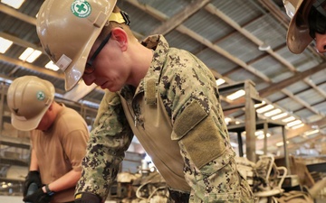 U.S. Navy Seabees Construct Floating Dock During Obangame Express 2026 in Cameroon