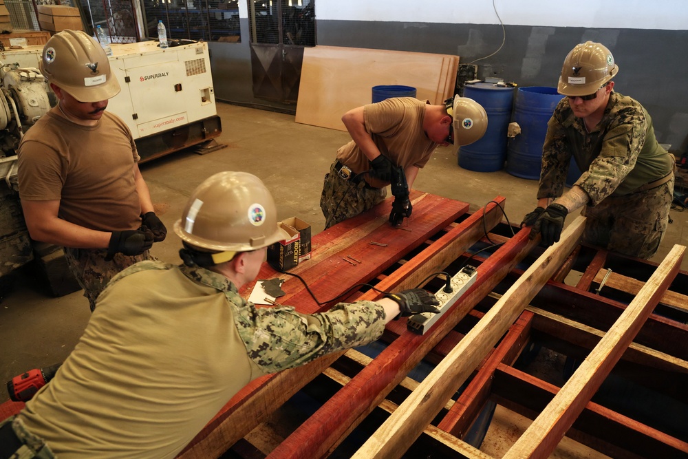 U.S. Navy Seabees Construct Floating Dock During Obangame Express 2026 in Cameroon