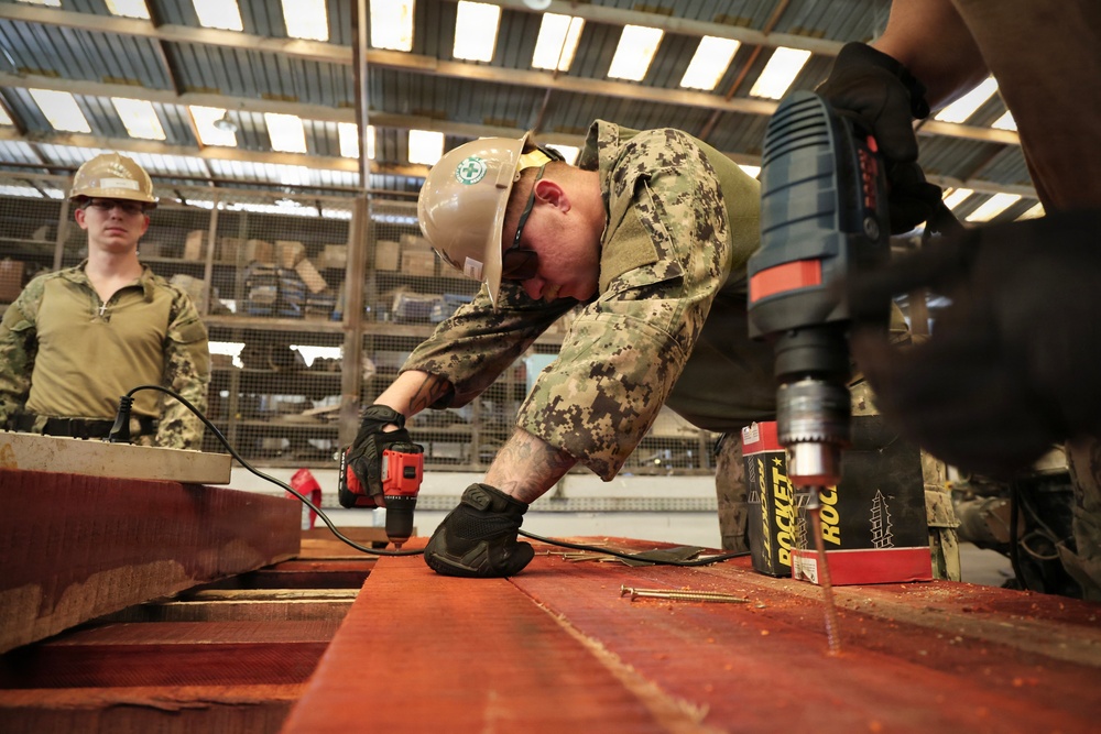 U.S. Navy Seabees Construct Floating Dock During Obangame Express 2026 in Cameroon