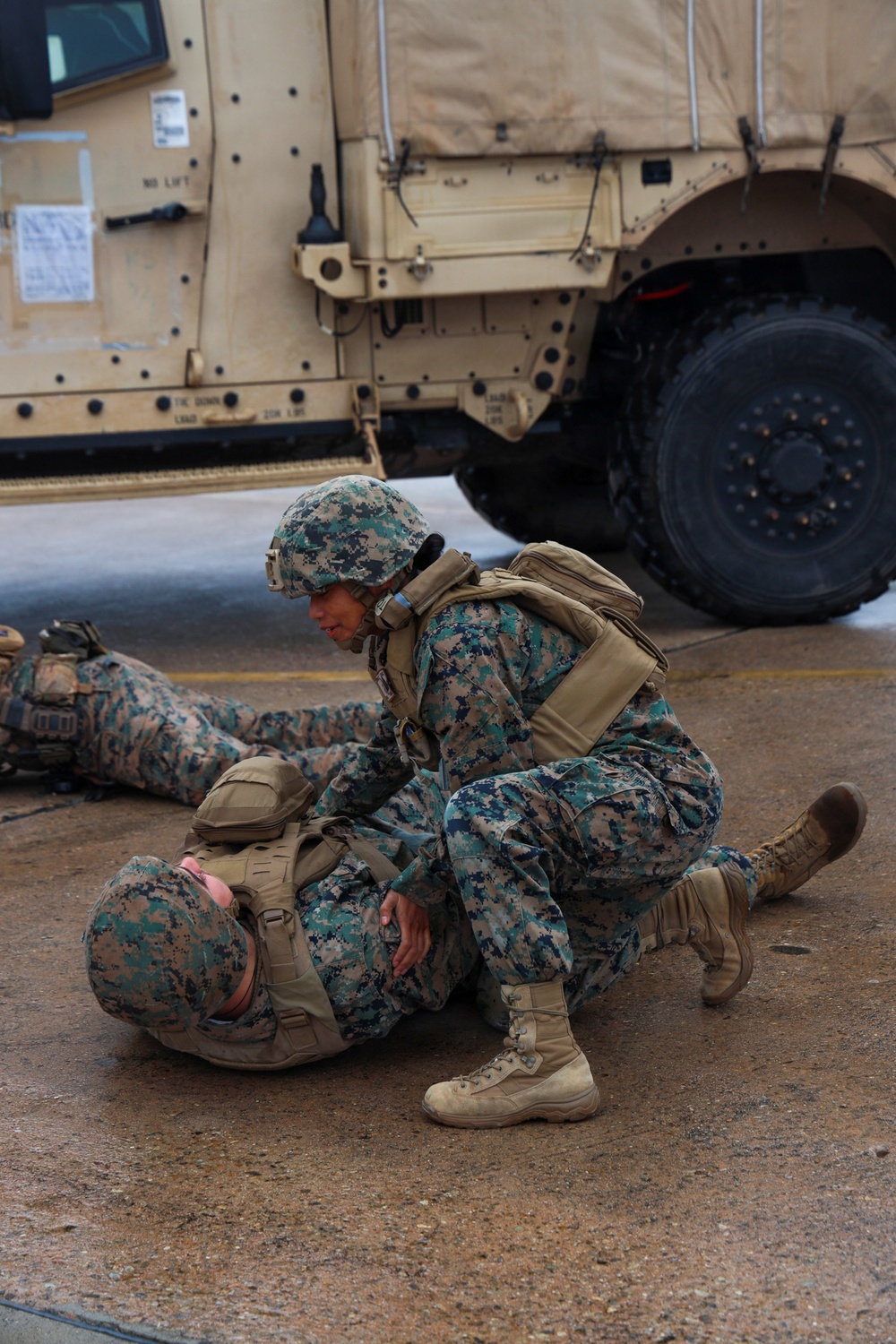 MWSS-174 performs a casualty exercise at Kunsan Air Base, South Korea
