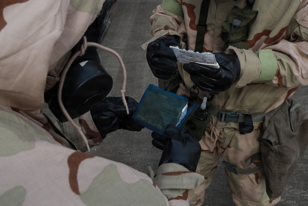MWSS-174 monitors for contamination after simulated attack at Suwan Air Base, South Korea