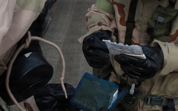 MWSS-174 monitors for contamination after simulated attack at Suwan Air Base, South Korea