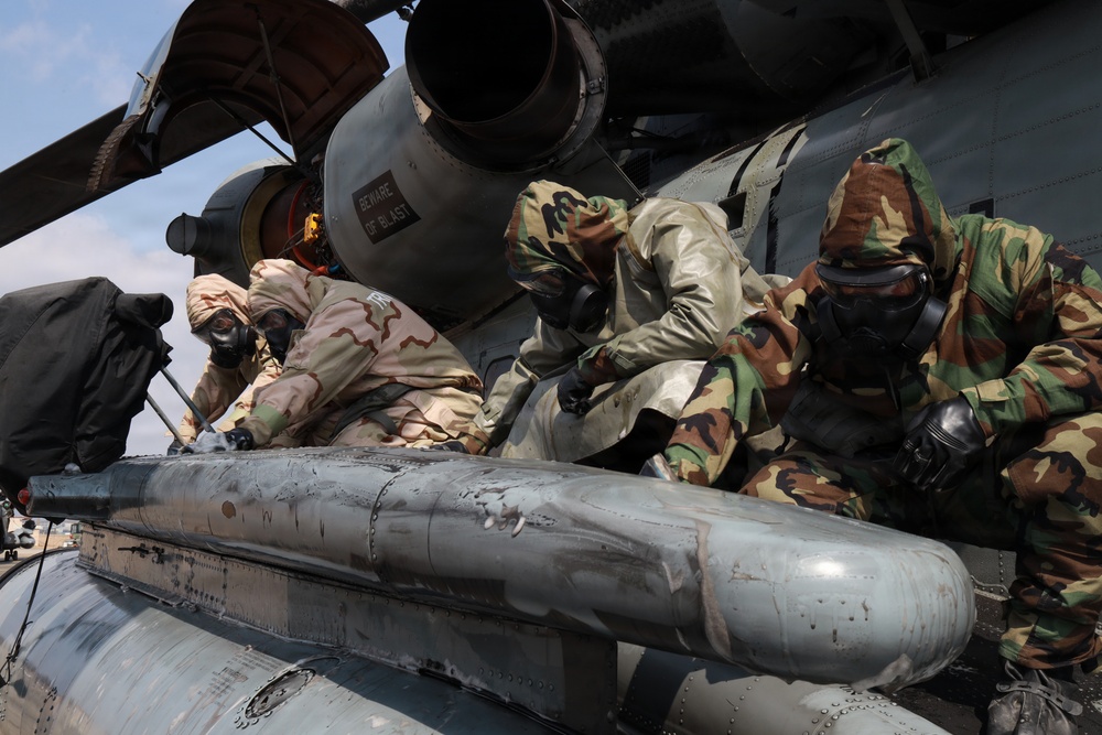 MWSS-174 monitors for contamination after simulated attack at Suwan Air Base, South Korea