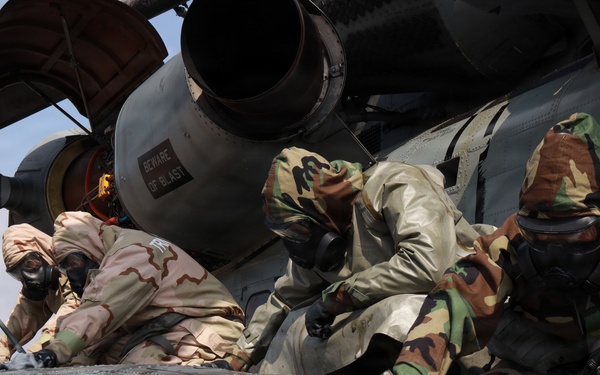 MWSS-174 monitors for contamination after simulated attack at Suwan Air Base, South Korea