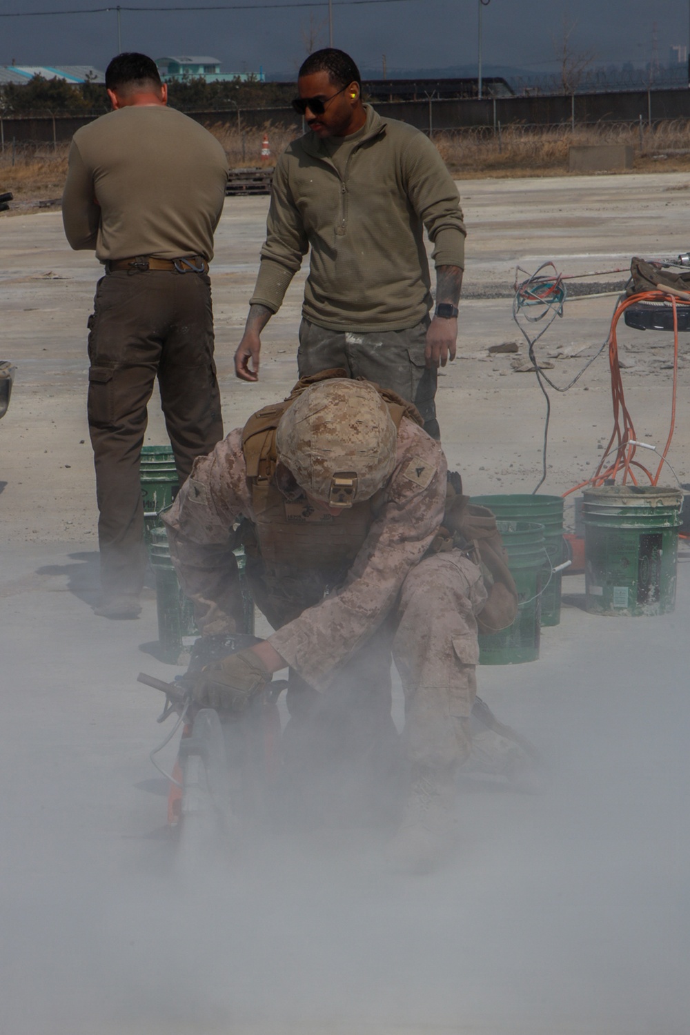 MWSS-174 Marines repair damaged airfield after simulated attack at Kunsan Air Base, South Korea