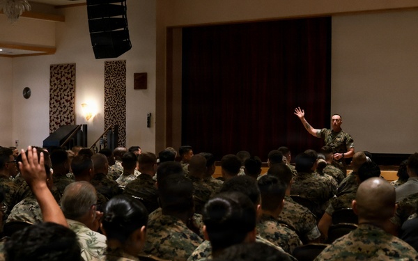 III Marine Expeditionary Force Sergeant Major speaks at suicide prevention symposium