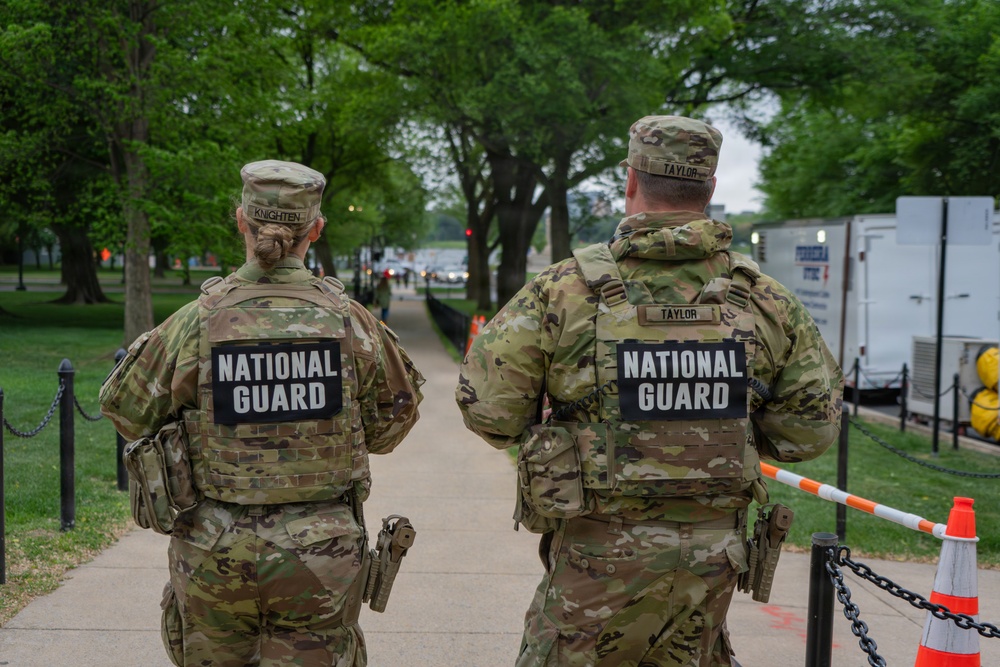 Mississippi National Guardsmen patrol during the Autism Speaks Empower Walk &amp; 5K Run in Washington, D.C.