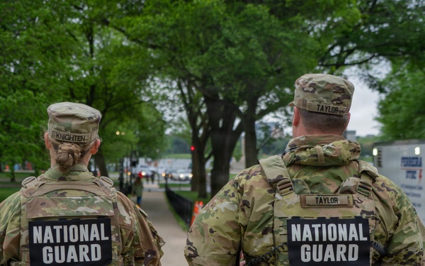 Mississippi National Guardsmen patrol during the Autism Speaks Empower Walk &amp; 5K Run in Washington, D.C.