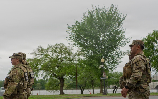 Mississippi National Guardsmen patrol during the Autism Speaks Empower Walk &amp; 5K Run in Washington, D.C.