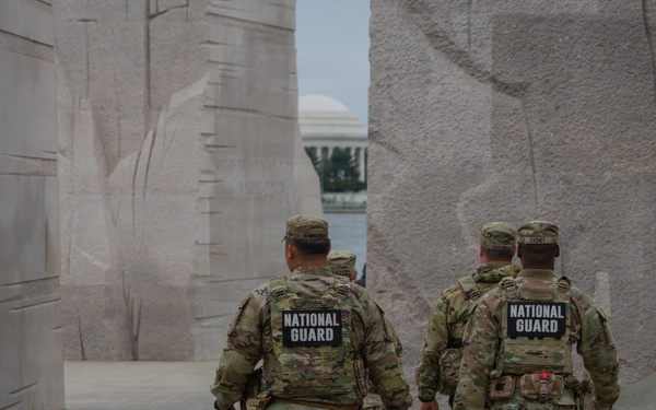 Mississippi National Guardsmen patrol during the Autism Speaks Empower Walk &amp; 5K Run in Washington, D.C.