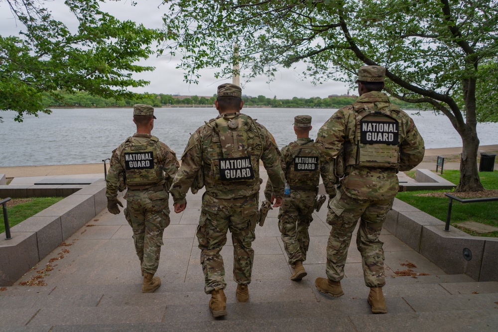 Mississippi National Guardsmen patrol during the Autism Speaks Empower Walk &amp; 5K Run in Washington, D.C.