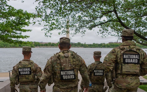 Mississippi National Guardsmen patrol during the Autism Speaks Empower Walk &amp; 5K Run in Washington, D.C.
