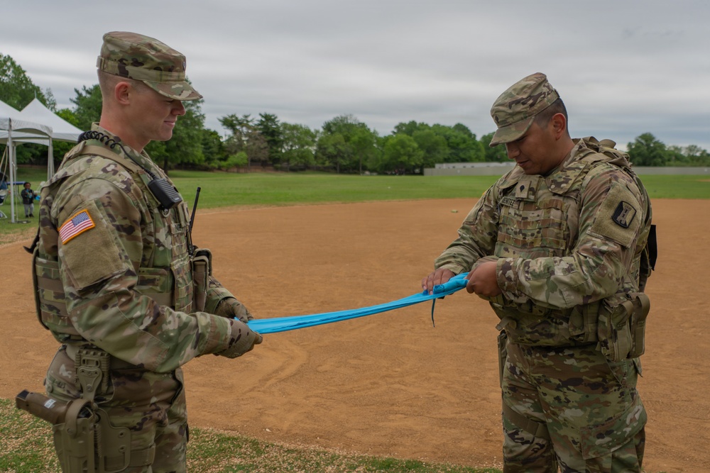 Mississippi National Guardsmen patrol during the Autism Speaks Empower Walk &amp; 5K Run in Washington, D.C.