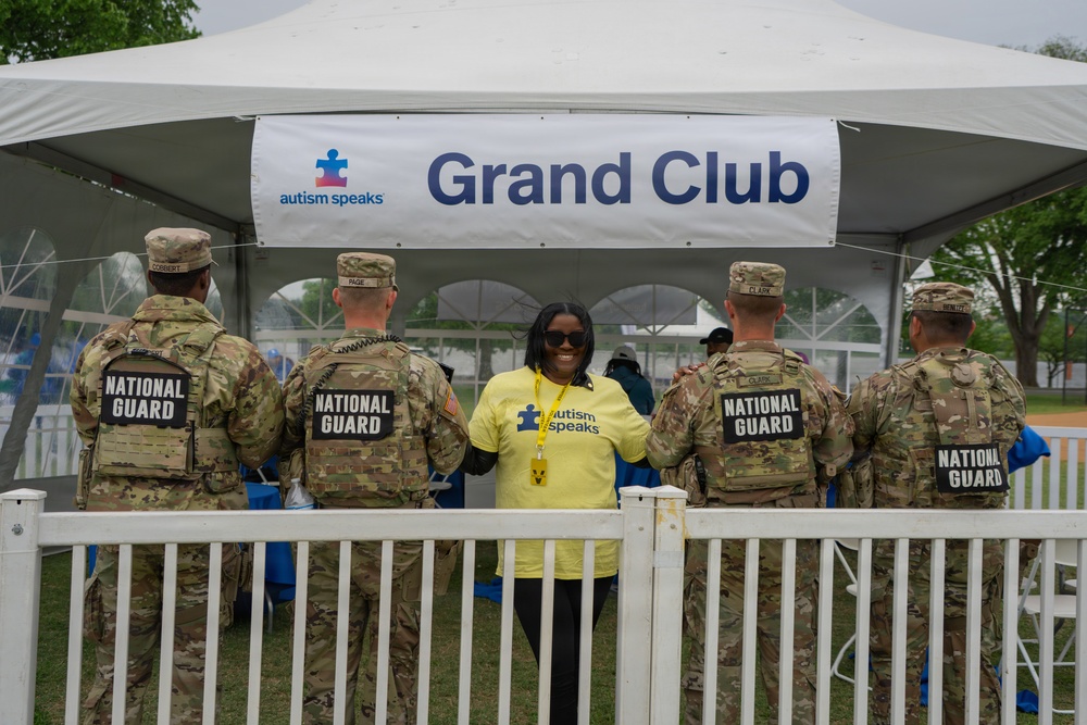 Mississippi National Guardsmen patrol during the Autism Speaks Empower Walk &amp; 5K Run in Washington, D.C.