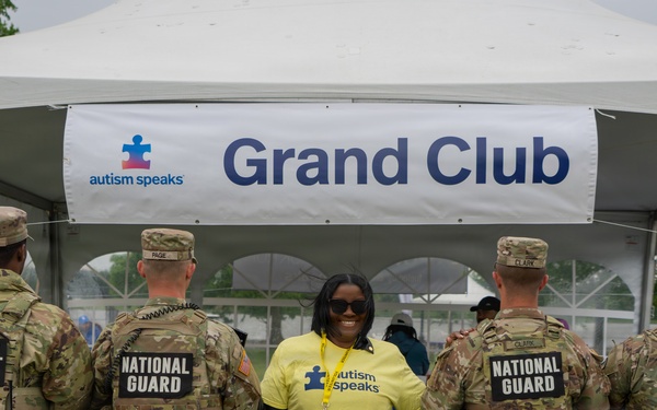 Mississippi National Guardsmen patrol during the Autism Speaks Empower Walk &amp; 5K Run in Washington, D.C.