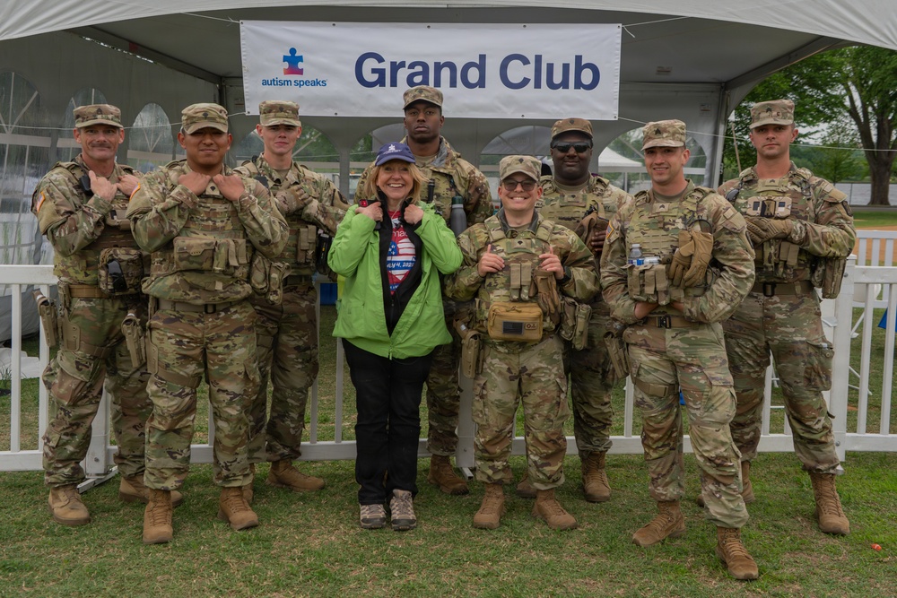 Mississippi National Guardsmen patrol during the Autism Speaks Empower Walk &amp; 5K Run in Washington, D.C.