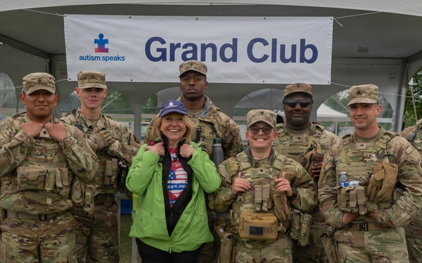 Mississippi National Guardsmen patrol during the Autism Speaks Empower Walk &amp; 5K Run in Washington, D.C.