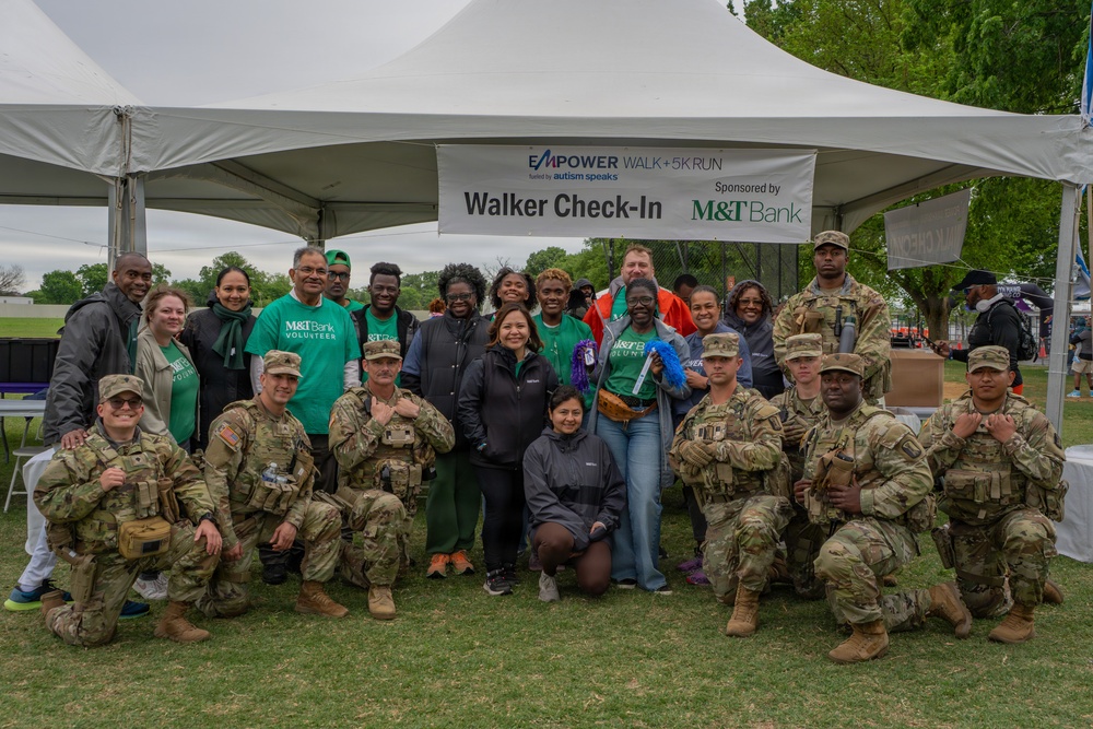 Mississippi National Guardsmen patrol during the Autism Speaks Empower Walk &amp; 5K Run in Washington, D.C.