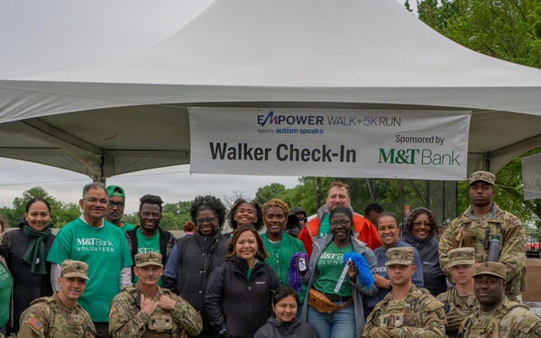 Mississippi National Guardsmen patrol during the Autism Speaks Empower Walk &amp; 5K Run in Washington, D.C.