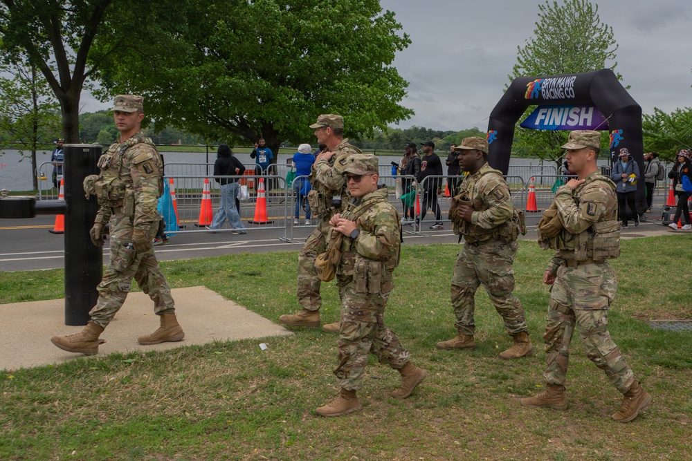 Mississippi National Guardsmen patrol during the Autism Speaks Empower Walk &amp; 5K Run in Washington, D.C.
