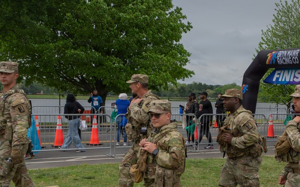 Mississippi National Guardsmen patrol during the Autism Speaks Empower Walk &amp; 5K Run in Washington, D.C.