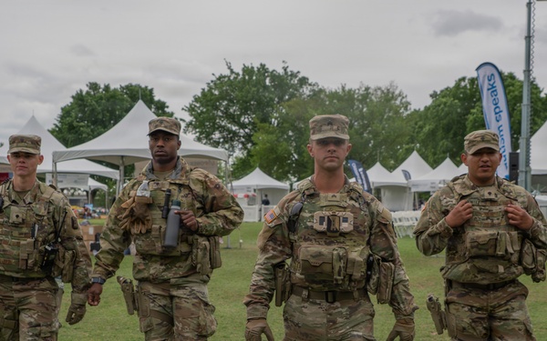 Mississippi National Guardsmen patrol during the Autism Speaks Empower Walk &amp; 5K Run in Washington, D.C.