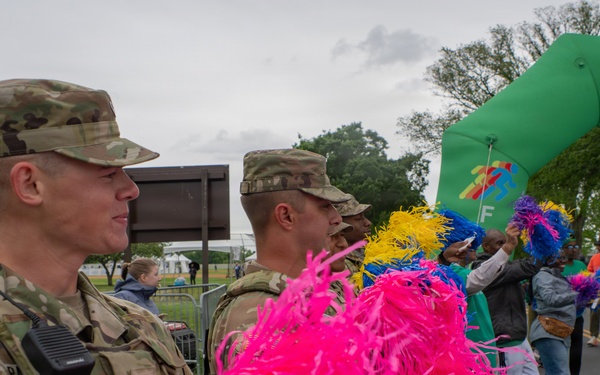 Mississippi National Guardsmen patrol during the Autism Speaks Empower Walk &amp; 5K Run in Washington, D.C.