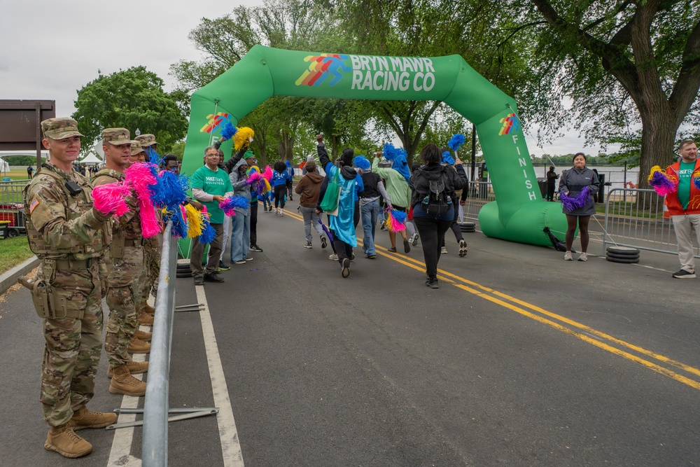 Mississippi National Guardsmen patrol during the Autism Speaks Empower Walk &amp; 5K Run in Washington, D.C.