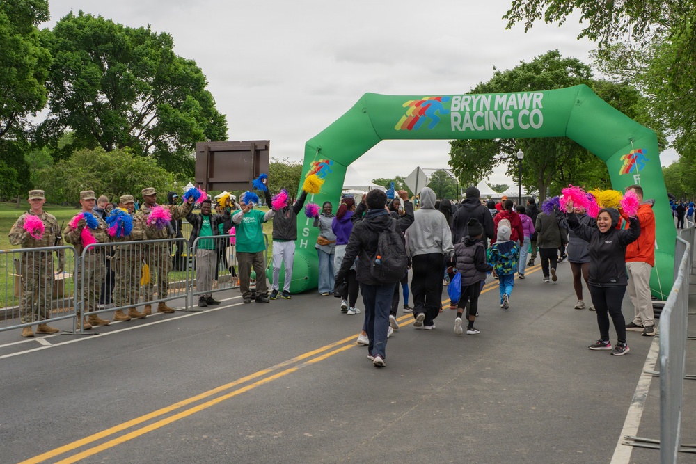 Mississippi National Guardsmen patrol during the Autism Speaks Empower Walk &amp; 5K Run in Washington, D.C.