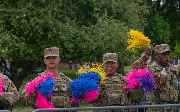 Mississippi National Guardsmen patrol during the Autism Speaks Empower Walk &amp; 5K Run in Washington, D.C.