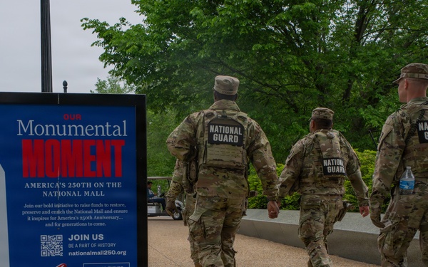 Mississippi National Guardsmen patrol during the Autism Speaks Empower Walk &amp; 5K Run in Washington, D.C.