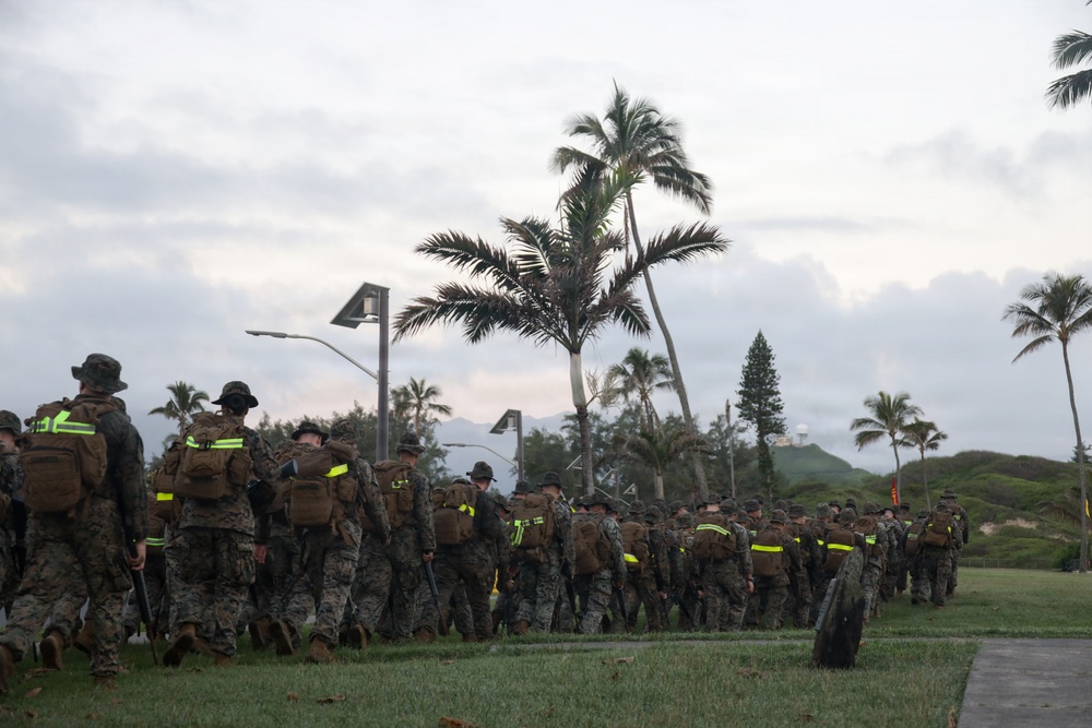 HQBN Conducts 15-km Hike At MCBH