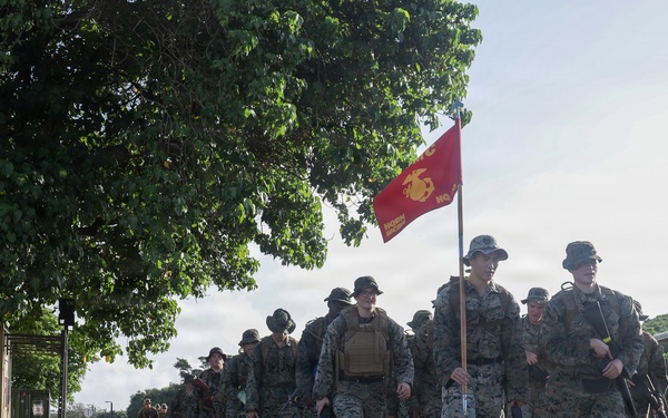 HQBN Conducts 15-km Hike At MCBH